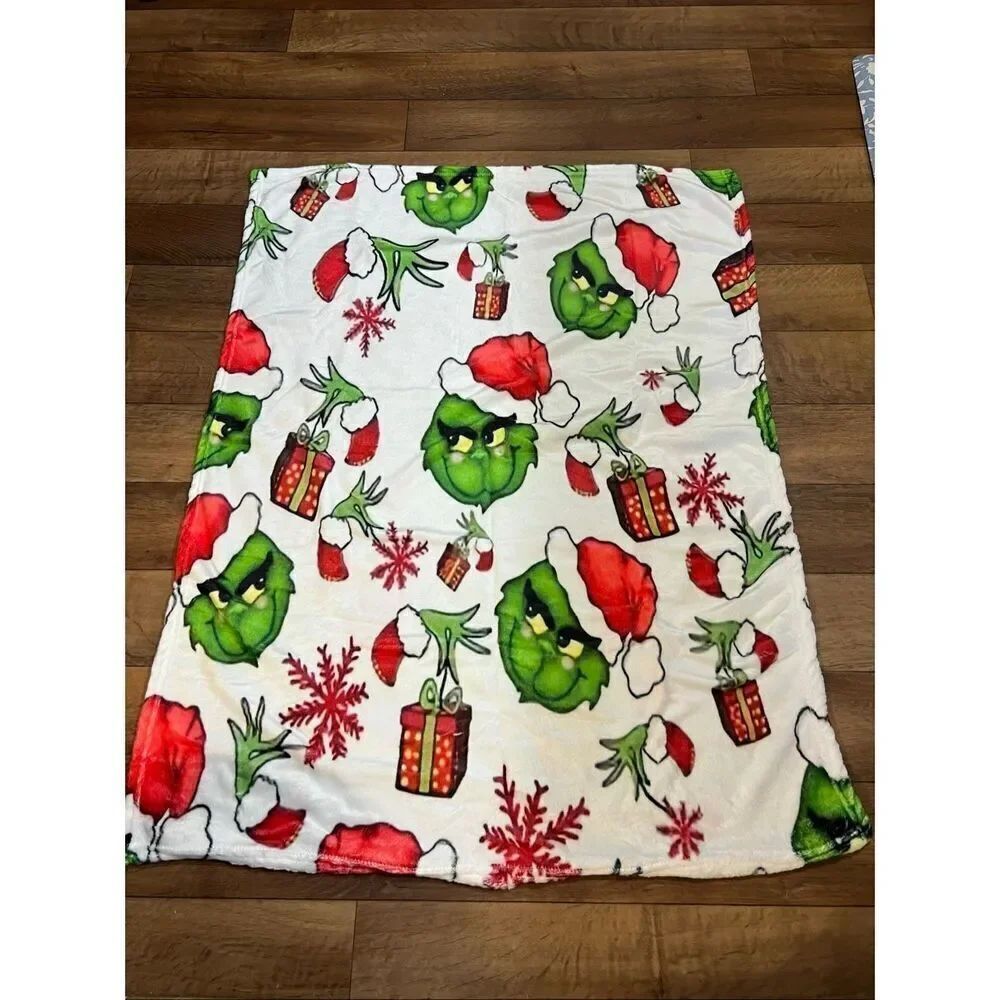 The Grinch Baby Christmas Blanket Approximately 27”x29”